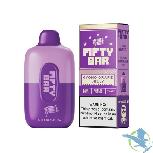 [Q-2000-15] FIFTY BAR 16ML 6500 PUFFS 5PK (Kyoho Grape Jelly)