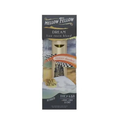 [T-1184-09] MELLOW FELLOW LIVE RESIN 2ML DISPOSABLE 6pk Box (Sunset Sherbet)
