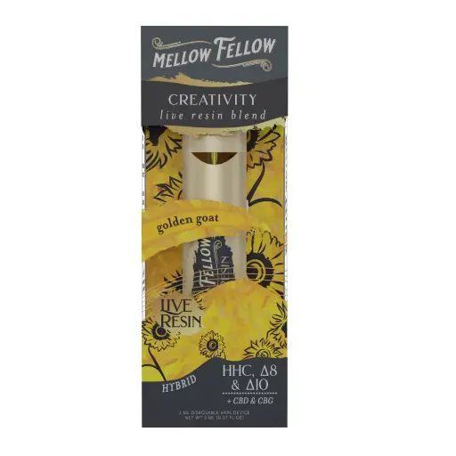 [T-1184-12] MELLOW FELLOW LIVE RESIN 2ML DISPOSABLE 6pk Box (Golden Goat)