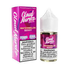 [Q-1627-28] CLOUD NURDZ SALTS 30ML (50MG, Watermelon Berry)