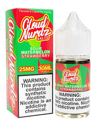 [Q-1627-35] CLOUD NURDZ SALTS 30ML (50MG, Sour Watermelon Strawberry)