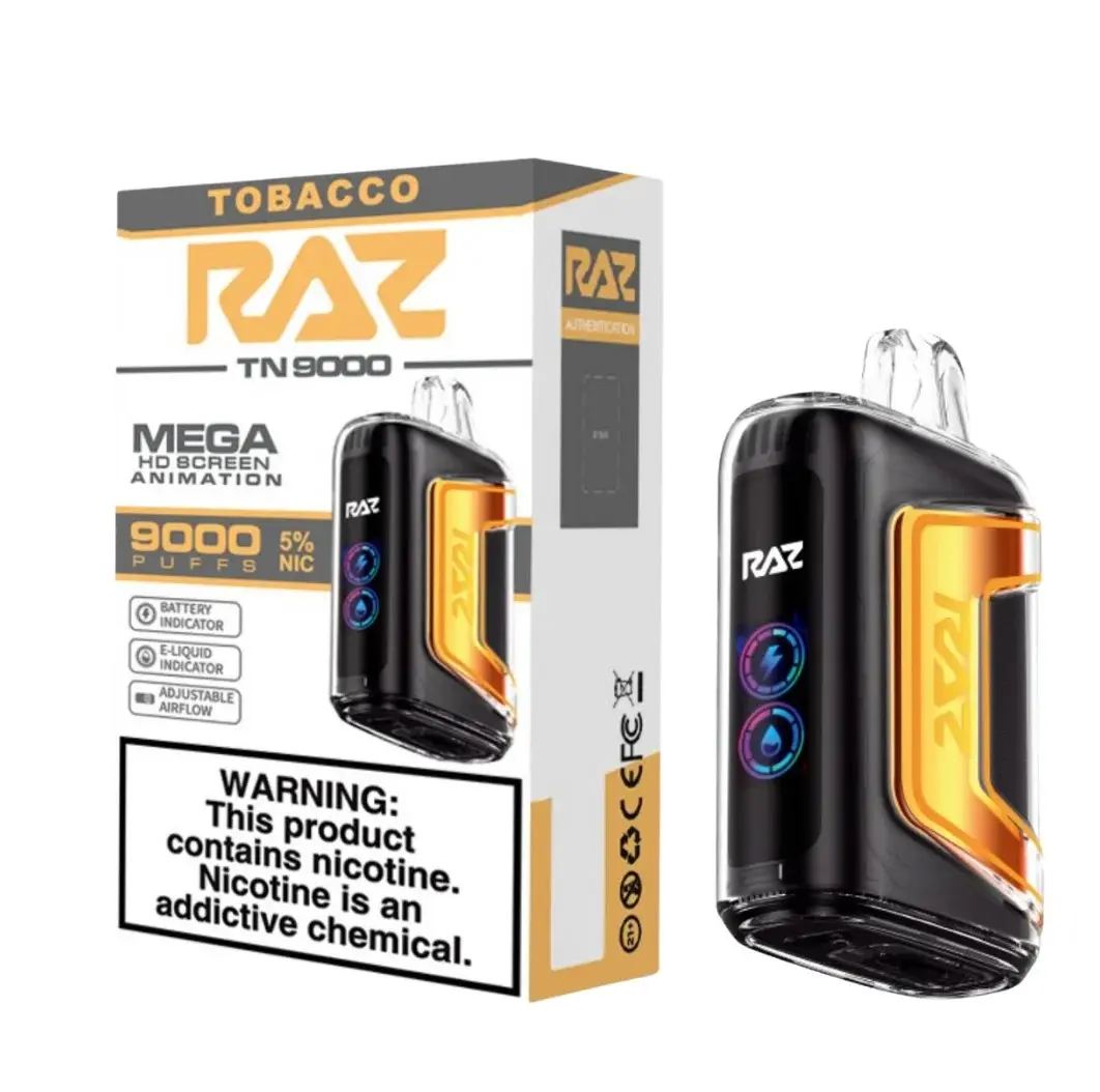 [Q-3209-06] RAZ TN9000 DISPOSABLE VAPE 5PK 12ML (Tobacco)