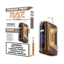[Q-3209-11] RAZ TN9000 DISPOSABLE VAPE 5PK 12ML (Graham Twist)