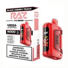 [Q-3209-13] RAZ TN9000 DISPOSABLE VAPE 5PK 12ML (Black Cherry Peach)