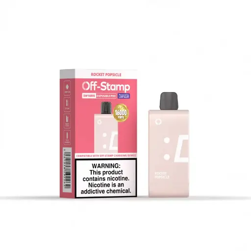 [Q-2942-04] OFF STAMP 16,000 Puff POD 17ML 5PK (Rockey Popsicle)