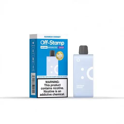 [Q-2942-05] OFF STAMP 16,000 Puff POD 17ML 5PK (Rainbow Sherbet)