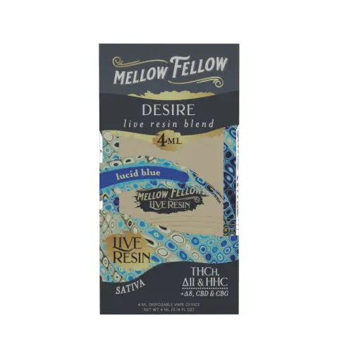 [T-1185-03] MELLOW FELLOW LIVE RESIN 4ML DISPOSABLE 6pk Box (Lucid Blue)
