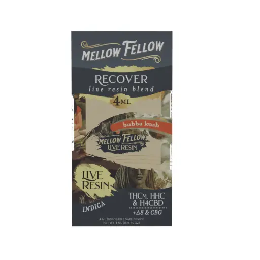 [T-1185-10] MELLOW FELLOW LIVE RESIN 4ML DISPOSABLE 6pk Box (Bubba Kush)