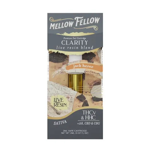 [T-1183-05] MELLOW FELLOW LIVE RESIN 2ML CARTRIDGE 6pk Box (Jack Herer)