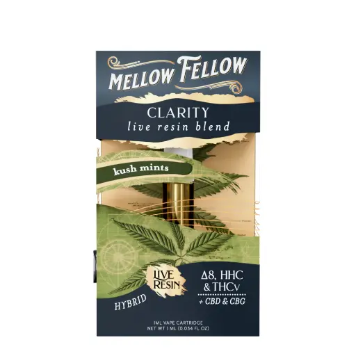 [T-1182-03] MELLOW FELLOW LIVE RESIN 1ML CART 6PK A BOX (Kush Mints)