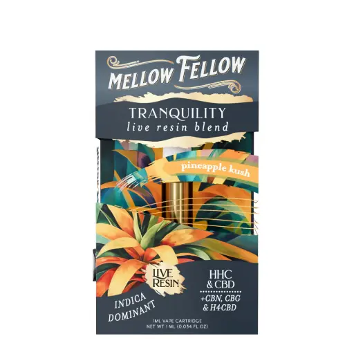 [T-1182-06] MELLOW FELLOW LIVE RESIN 1ML CART 6PK A BOX (Pineapple Kush)