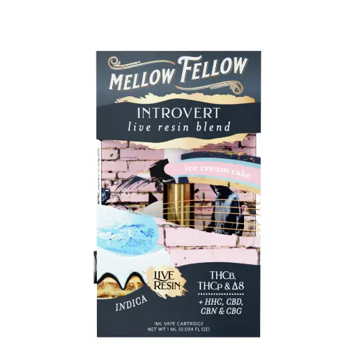 [T-1182-08] MELLOW FELLOW LIVE RESIN 1ML CART 6PK A BOX (Ice Cream Cake)