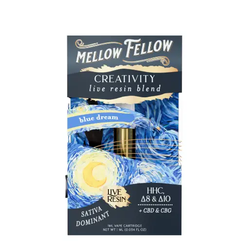 [T-1182-09] MELLOW FELLOW LIVE RESIN 1ML CART 6PK A BOX (Blue Dream)