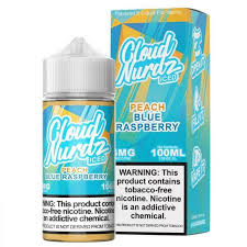 [Q-1626-09] CLOUD NURDZ ICED 100ML (3mg, Peach Blue Raspberry)