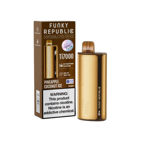 [Q-2033-09] FUNKY REPUBLIC TI7000 - 12.8ML 5PK (Pineapple Coconut Ice)