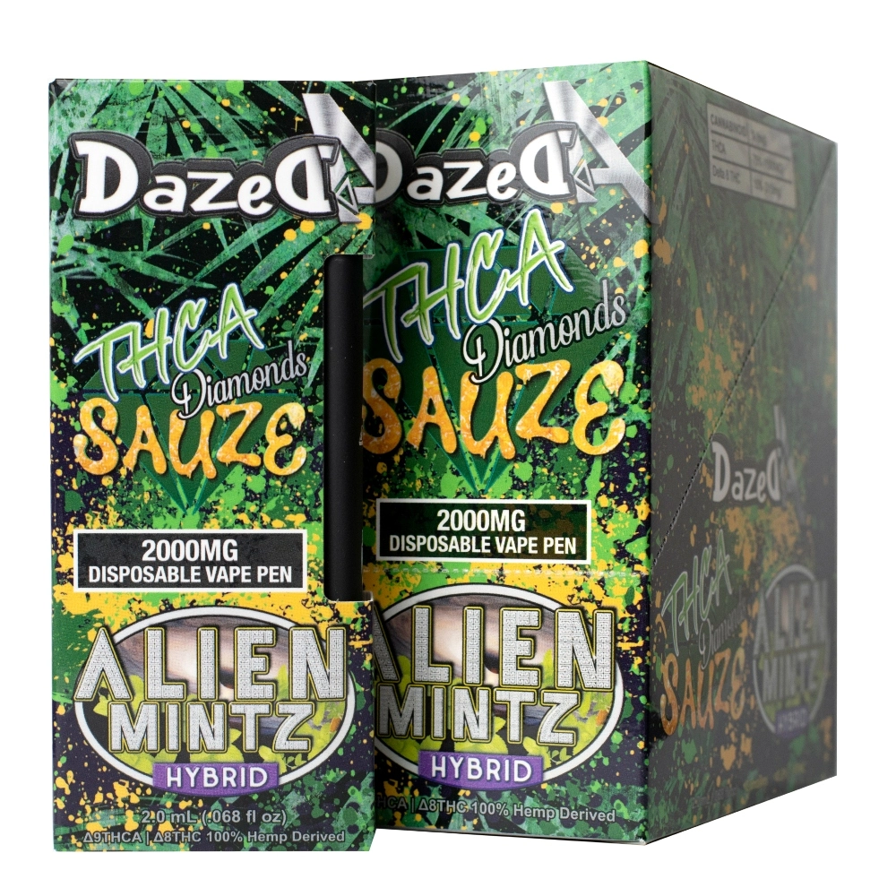 [T-1051-04] DAZEDA THC-A  DISPOSABLE 2G 5PK BOX (Alien Mintz)