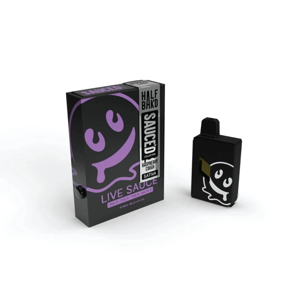 [T-1089-05] HALF BAK’D LIVE RESIN SAUCE’D DISPOSABLE 4G 5pk Box (Raspberry Cough Sativa)