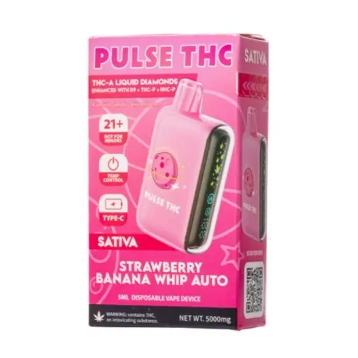 [T-1192-08] PULSE THC 5G THC-A THCP 5pk Box (Strawberry Banana Whip Sativa)