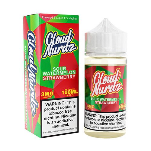 [Q-1625-23] CLOUD NURDZ 100ML (6mg, Sour Watermelon Strawberry)