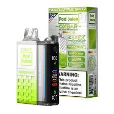 [Q-3098-16] POD JUICE X OXBAR MAGIC 30K PUFFS 13ML 5PK (Sour Apple Skittz)