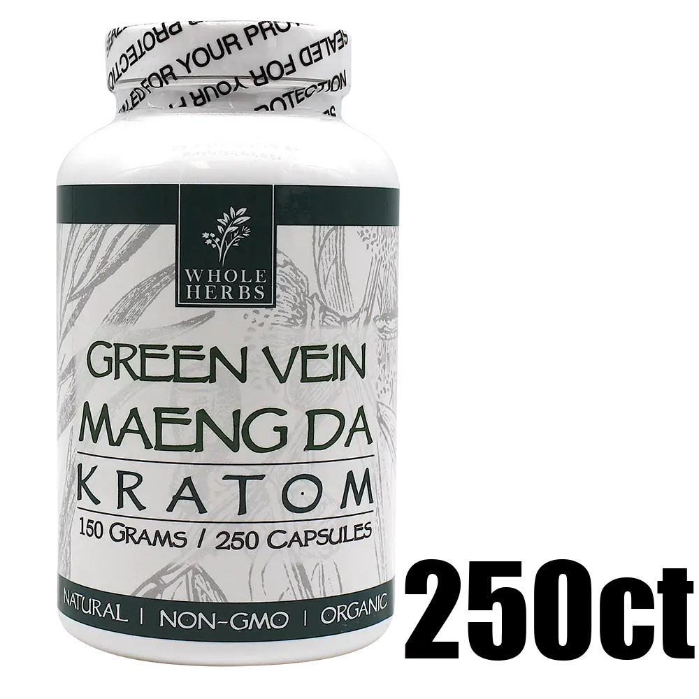 [Q-4050-05] WHOLE HERBS KRATOM 250CT (Green Vein Maeng Da)