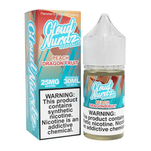 [Q-1628-01] CLOUD NURDZ SALTS ICED 30ML (50MG, Peach Dragonfruit)