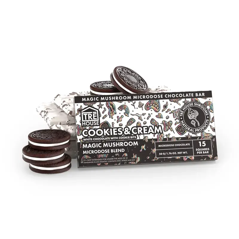[Q-4351-02] TRE HOUSE MAGIC MUSHROOMS CHOCOLATE BAR 10PK a Box (Cookies & Cream)