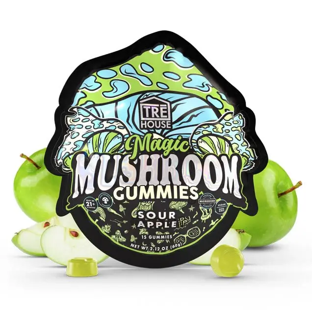 [Q-4353-03] TRE HOUSE MUSHROOM GUMMIES 15ct 10PK Box (Sour Apple)