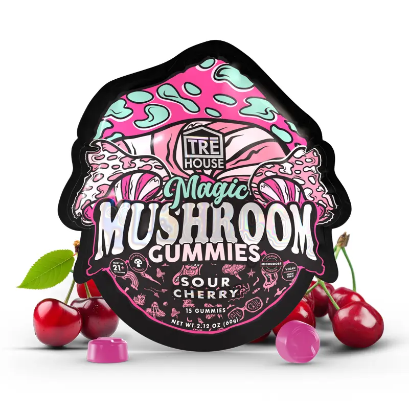 [Q-4353-04] TRE HOUSE MUSHROOM GUMMIES 15ct 10PK Box (Sore Cherry)