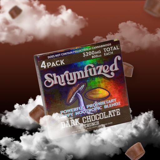 [Q-4355-01] SHRUMFUZED 4PK CHOCOLATES 800MG EACH 10PER BOX (Dark Chocolate Crunch)