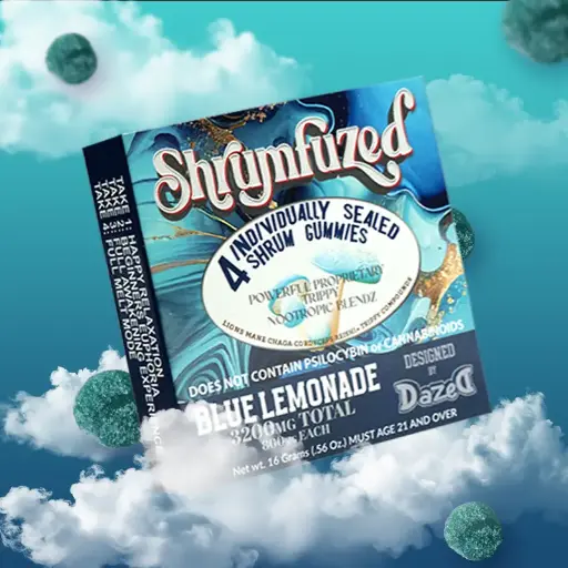 [Q-4356-01] SHRUMFUZED 4PK GUMMIES 800MG EACH 10PER BOX  (Blue Lemonade)