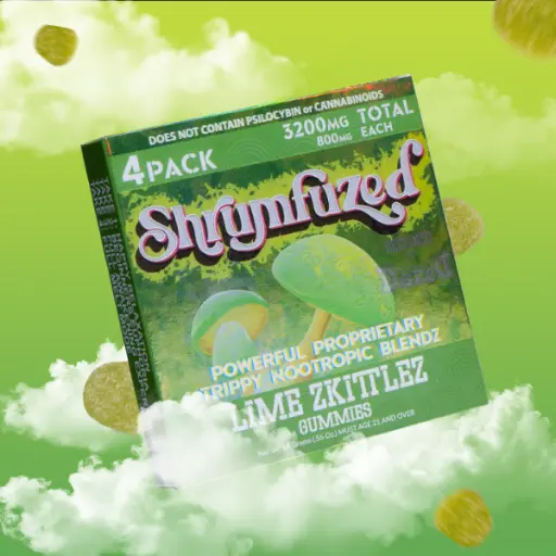 [Q-4356-04] SHRUMFUZED 4PK GUMMIES 800MG EACH 10PER BOX  (Lime Zkittlez)