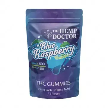 [Q-4254-01] HEMP DOCTOR 780mg 12ct Gummy Rings DELTA-8 DELTA-9 (Blueberry Rings)