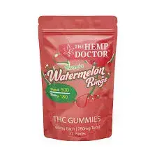 [Q-4254-05] HEMP DOCTOR 780mg 12ct Gummy Rings DELTA-8 DELTA-9 (Watermelon Rings)