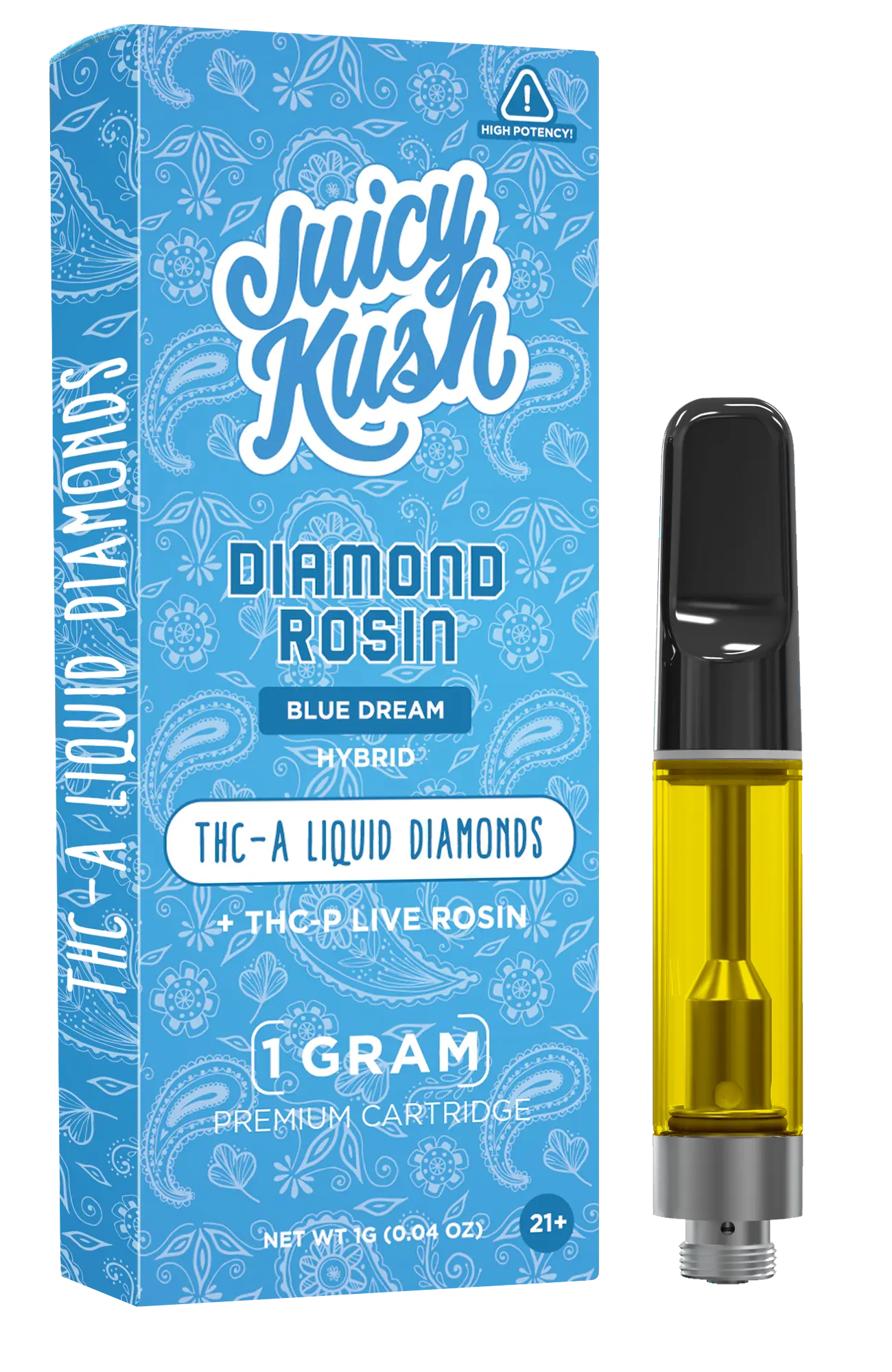 [Q-4255-04] JUICY KUSH 1G Cartridges THC-A THC-P 5PK a BOX (Blue Dream)