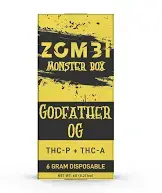 [Q-4266-11] ZOMBI 6g Monster Box Disposable D8 HHC THC-P 6PK (Godfather OG)