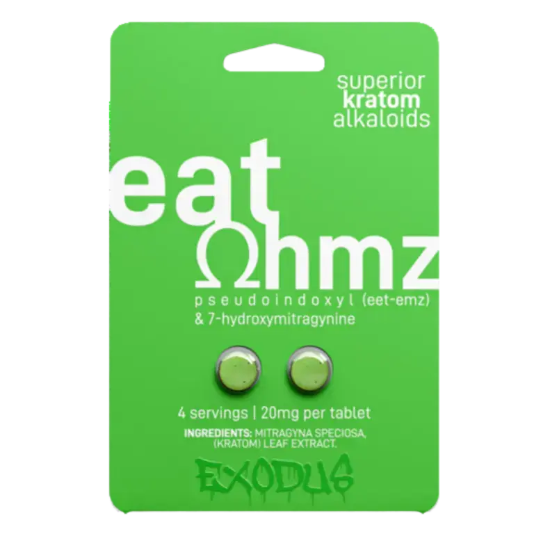 [Q-1784-02] EAT OHMZ (7-HYDROXYMITRAGYNINE) KRATOM Capsules  (Lime Green 2CT 40MG 20PK)
