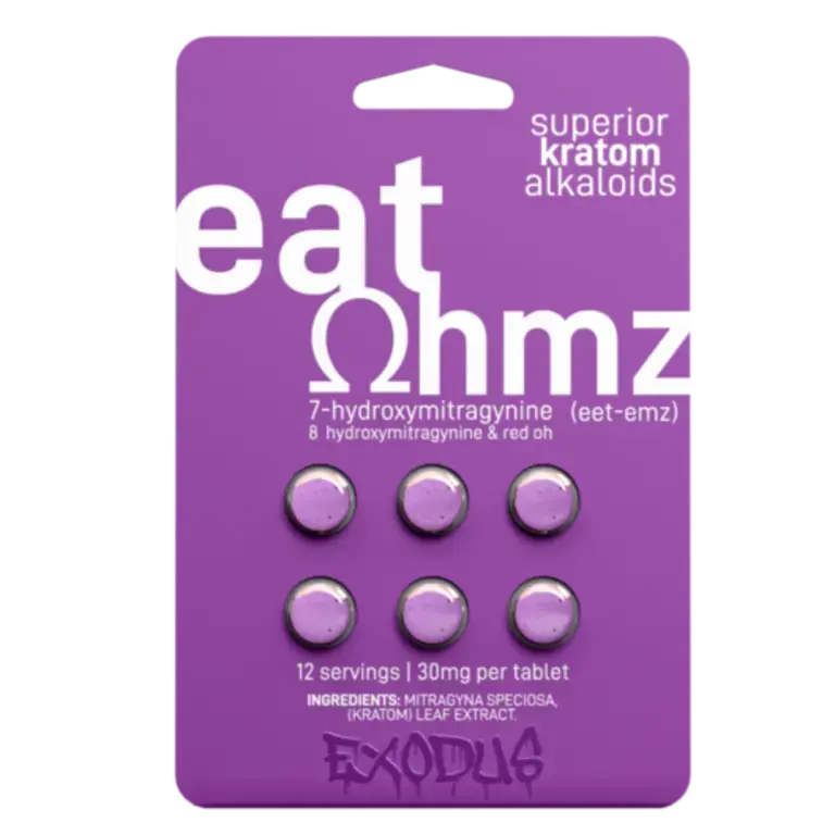 [Q-1784-03] EAT OHMZ (7-HYDROXYMITRAGYNINE) KRATOM Capsules  (Purple 6CT 180MG 6PK)