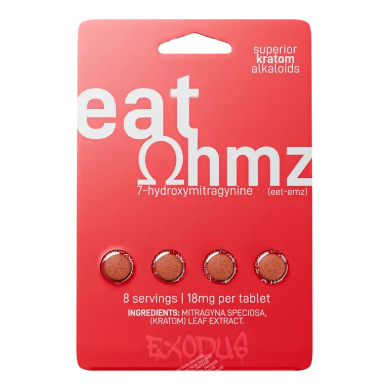 [Q-1784-05] EAT OHMZ (7-HYDROXYMITRAGYNINE) KRATOM Capsules  (Red 4CT 72MG 6PK)