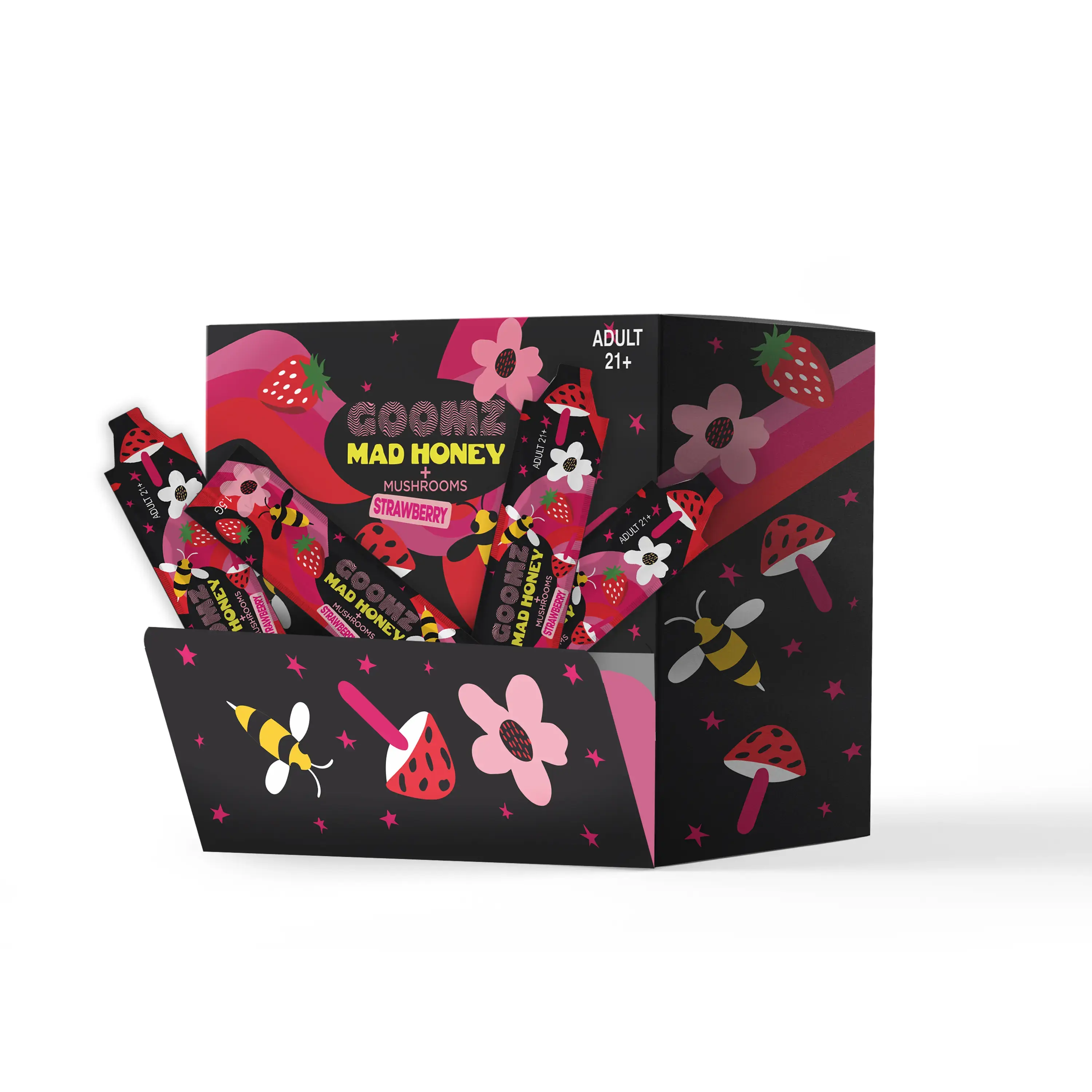 [Q-4308-02] GOOMZ MAD HONEY MUSHROOMS 40CT (STRAWBERRY)
