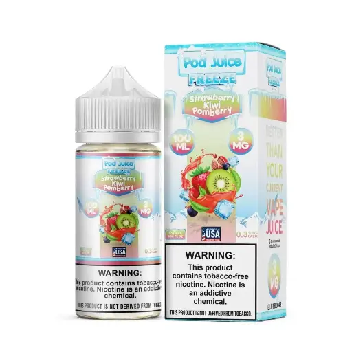 [Q-4319-23] POD JUICE FREEZE 100ML (3MG, Strawberry Kiwi Pomberry)