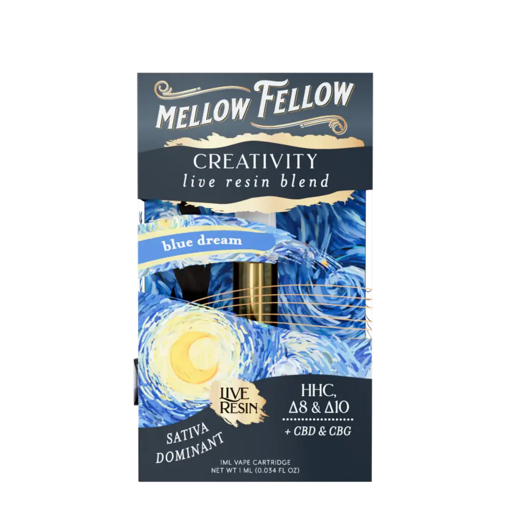 [Q-4320-03] Mellow Fellow 1ML Cart Live Resin 6PK a Box (Blue Dream)
