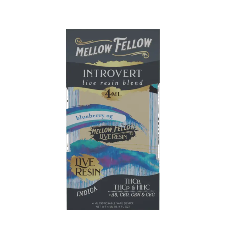 [Q-4324-05] Mellow Fellow 4ML Disposable Live Resin  6PK a Box (Blueberry OG)