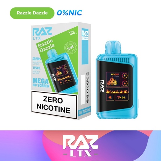 [Q-4475-06]  Raz LTX 25K 16ML 0% NICOTINE FREE (Razzle Dazzle)