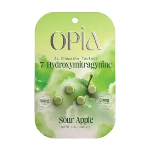 [Q-3022-04] OPIA 7-HYDROXYMITRAGYNINE 4 TABLETS 20MG PER TABLET BOX OF 10 (Sour Apple)