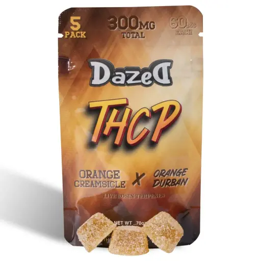 [Q-4557-03] Dazed THCP Gummy 5PK 300mg (Orange Creamsicle X Orange Durban)