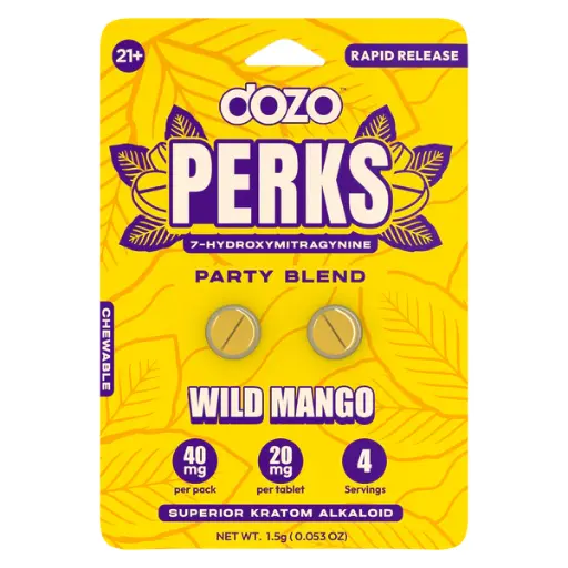 [Q-4568-03] DOZO PERKS 2CT 40MG 7-HYDROXYMITRAGYNINE (WILD MANGO | PARTY BLEND)