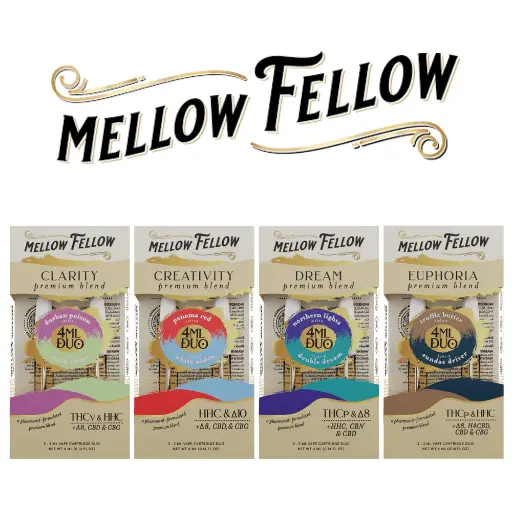 [Q-4328-05] Mellow Fellow 4ML Cart Duo  6PK a Box (Durban Poison x Kush Mintz)