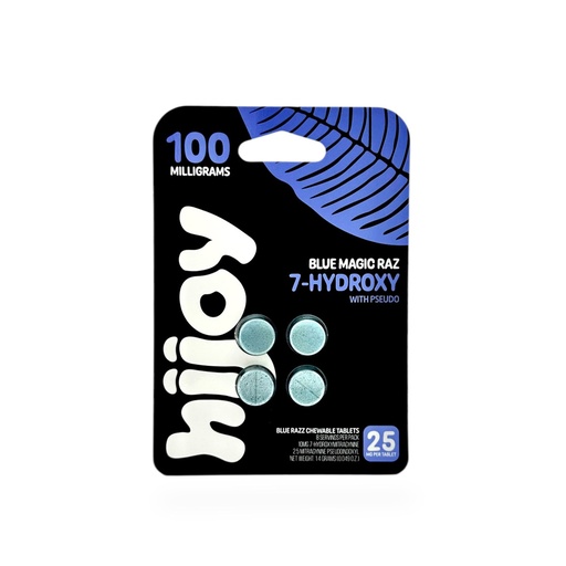 [Q-4616-04] 7-Hydroxie Hijoy 25mg Chewable tablets 10PK (BLU MAGIC RAZ)