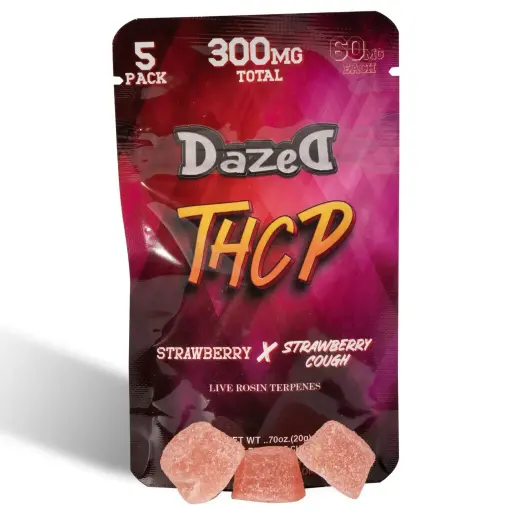 [Q-4557-04] Dazed THCP Gummy 5PK 300mg (Strawberry X Strawberry Cough)